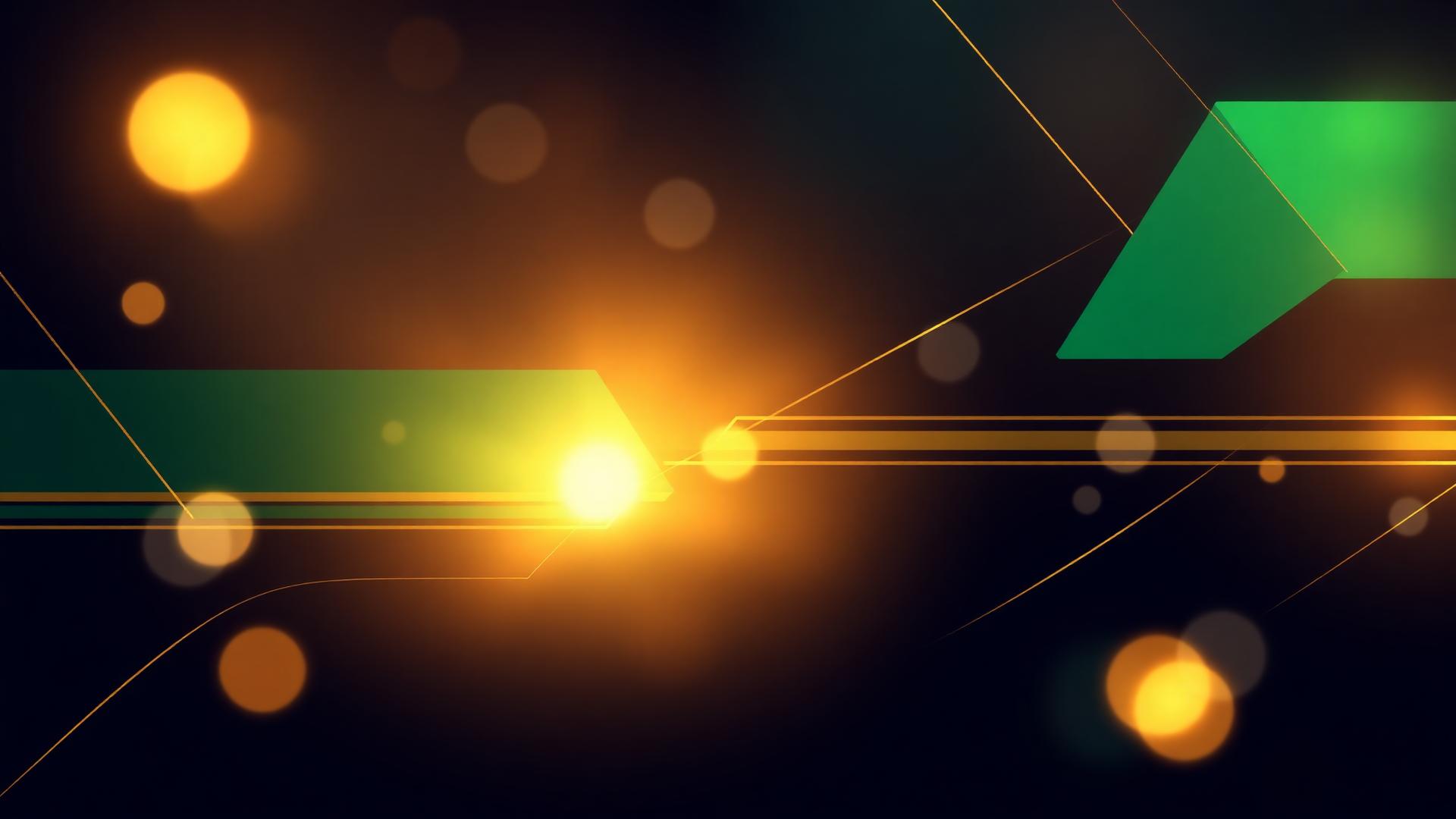 Premium digital workspace with emerald and gold tones